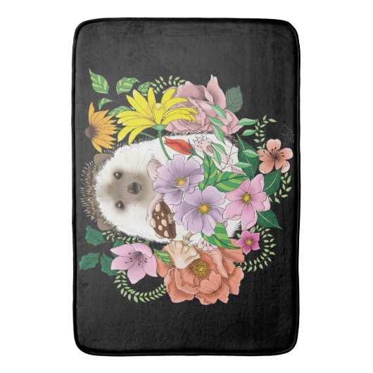 Tapis De Bain Fleurs de hérisson mignonnes (devant Vertical)