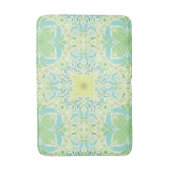 Tapis De Bain Fleurs de jardin rétro en vert et jaune (Devant (Vertical))