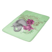 Tapis De Bain Fleurs de lotus henné éléphant (Angle)