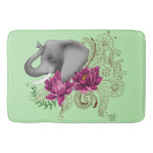 Tapis De Bain Fleurs de lotus henné éléphant (Devant)