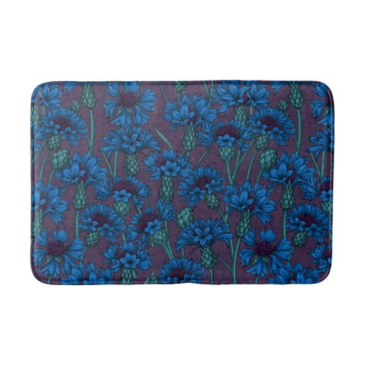 Tapis De Bain Fleurs de maïs bleues, fleurs sauvages (Devant)