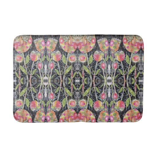 Tapis De Bain Fleurs de médias mixtes Abstraites (Devant)