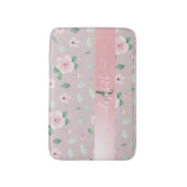Tapis De Bain Fleurs de monogramme aquarelle chic (Devant (Vertical))