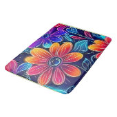 Tapis De Bain Fleurs de néon brillantes (Angle)