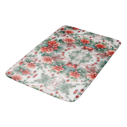 Tapis De Bain Fleurs de Noël 3d Modèles floraux numériques (Angle)