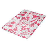 Tapis De Bain Fleurs de papier rouge et blanc (Angle)