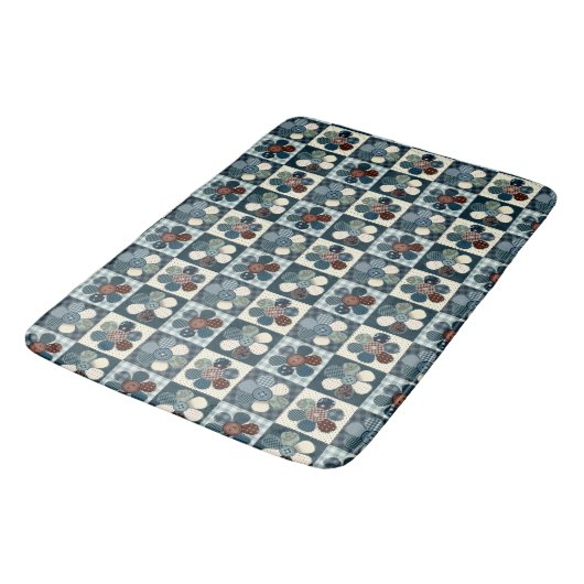 Tapis De Bain Fleurs de Patchwork Pays (Angle)