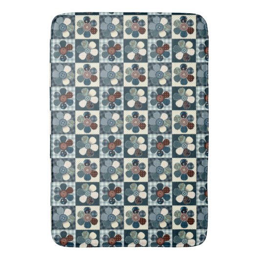 Tapis De Bain Fleurs de Patchwork Pays (devant Vertical)
