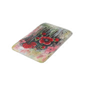 Tapis De Bain Fleurs De Pavot Dans Le Mat De Bain D'Aquarelle (Angle)