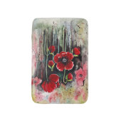 Tapis De Bain Fleurs De Pavot Dans Le Mat De Bain D'Aquarelle (Devant (Vertical))