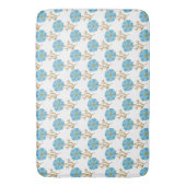 Tapis De Bain Fleurs de pavots bleu blanc (devant Vertical)
