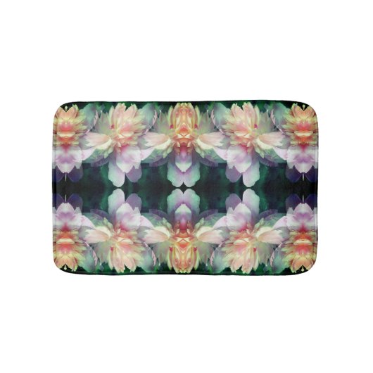 Tapis De Bain Fleurs de pivoine rose Multipliées Abstraites (Devant)