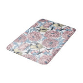 Tapis De Bain Fleurs de pivoines et oiseaux (Angle)