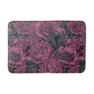 Tapis De Bain Fleurs de pivoines violettes