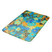 Tapis De Bain Fleurs de printemps bleu et jaune (Angle)