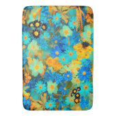 Tapis De Bain Fleurs de printemps bleu et jaune (devant Vertical)