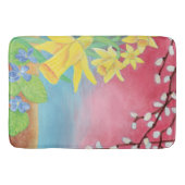 Tapis De Bain Fleurs de printemps, Daffodiques, Salix caprea & V (Devant)