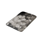 Tapis De Bain Fleurs De Printemps En Noir Et Blanc (Angle)