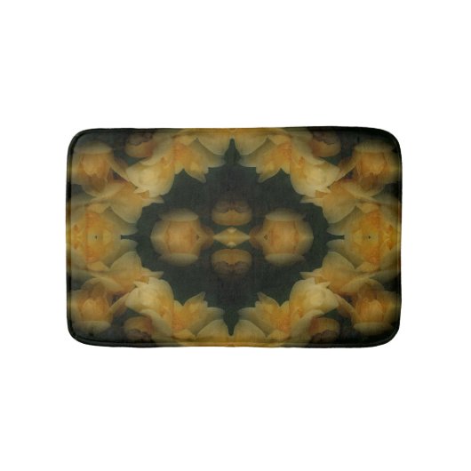 Tapis De Bain Fleurs de rose jaune Nature Abstraite (Devant)