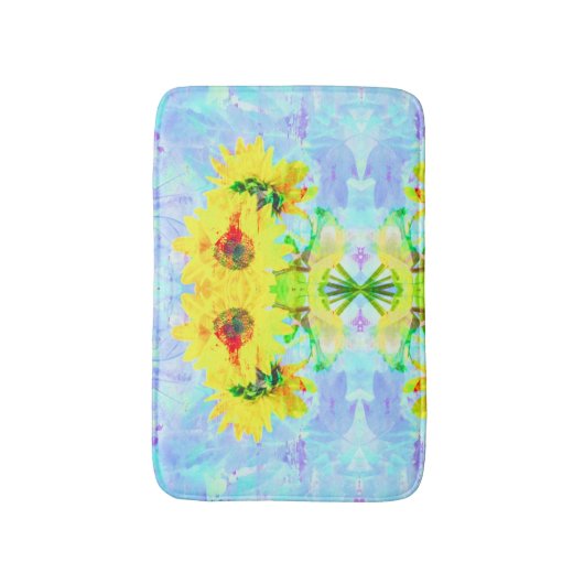 Tapis De Bain Fleurs de soleil lavande (Devant (Vertical))