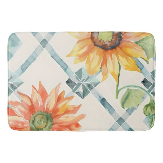 Tapis De Bain Fleurs de soleil Moderne Fleur détendue (Devant)