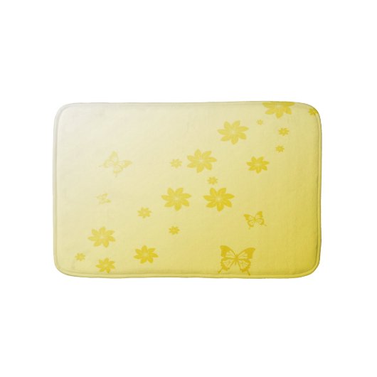 Tapis De Bain Fleurs de soleil sur papillons (Devant)