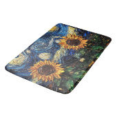 Tapis De Bain Fleurs de soleil Van Gogh et nuit étoilée (Angle)