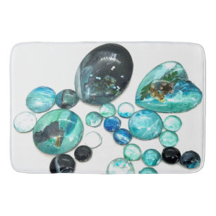Tapis De Bain Fleurs de verre de mer et bling