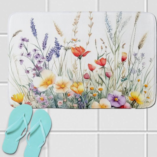 Tapis De Bain Fleurs des prés et lavande