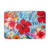 Tapis De Bain fleurs d'hibiscus bleu tropical (Devant)