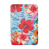 Tapis De Bain fleurs d'hibiscus bleu tropical (Devant (Vertical))