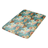 TAPIS DE BAIN FLEURS D'HIBISCUS TROPICALES ET BOISSONS DE COCO (Angle)