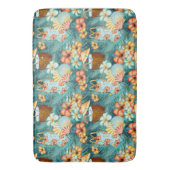 TAPIS DE BAIN FLEURS D'HIBISCUS TROPICALES ET BOISSONS DE COCO (devant Vertical)