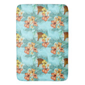 TAPIS DE BAIN FLEURS D'HIBISCUS TROPICALES ET BOISSONS DE COCO (devant Vertical)