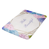 Tapis De Bain Fleurs d'Hydrangea & Floral Chic Or Printemps (Angle)
