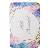Tapis De Bain Fleurs d'Hydrangea & Floral Chic Or Printemps (devant Vertical)