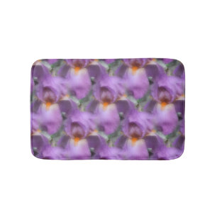 Tapis De Bain Fleurs d'Iris Pourpres Motif de la nature