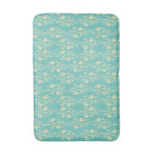 Tapis De Bain Fleurs d'or en cascade sur turquoise (Devant (Vertical))