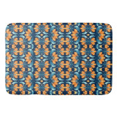 Tapis De Bain Fleurs d'orange bleu Art déco (Devant)