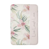Tapis De Bain Fleurs d'orchidée rose blush vert Amour (Devant (Vertical))