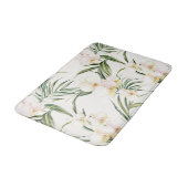 Tapis De Bain Fleurs d'orchidées blanches tropicales (Angle)
