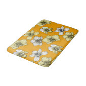 Tapis De Bain Fleurs d'orchidées jaune et blanc (Angle)