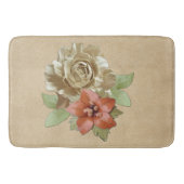 Tapis De Bain Fleurs en cuir et daim Texture Art (Devant)