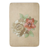 Tapis De Bain Fleurs en cuir et daim Texture Art (devant Vertical)