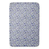 Tapis De Bain Fleurs en mini-impression sur fond bleu (devant Vertical)