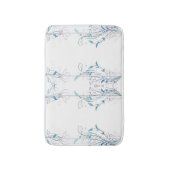 Tapis De Bain Fleurs en Vins Bleu (Devant (Vertical))