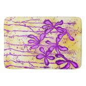 Tapis De Bain Fleurs encrées rose et jaune (Devant)
