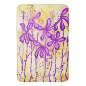 Tapis De Bain Fleurs encrées rose et jaune (devant Vertical)