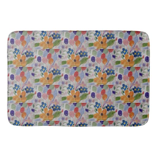 Tapis De Bain Fleurs et ballons Mat de bain (Devant)