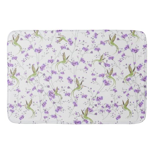 Tapis De Bain Fleurs et colibris (Devant)